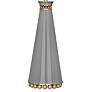 Pearl Smokey Taupe and Brass Table Lamp with Fondine Shade