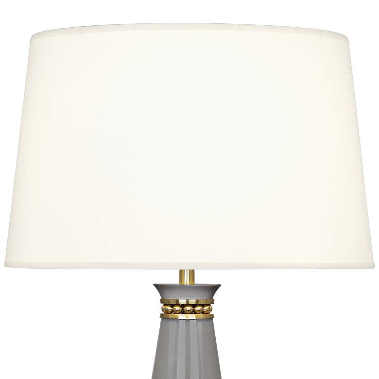 Image 3 Pearl Smokey Taupe and Brass Table Lamp with Fondine Shade more views