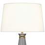 Pearl Smokey Taupe and Brass Table Lamp with Fondine Shade