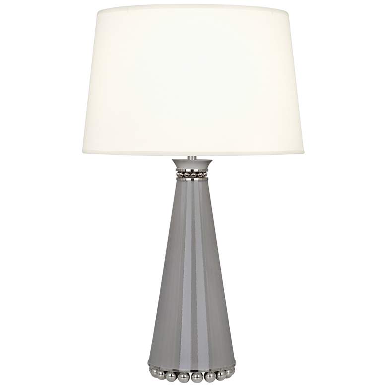 Image 1 Pearl Smokey Taupe and Nickel Table Lamp w/ Fondine Shade
