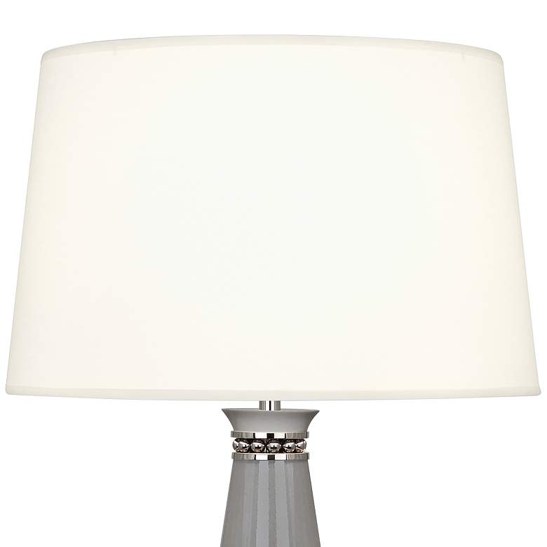 Image 3 Pearl Smokey Taupe and Nickel Table Lamp w/ Fondine Shade more views