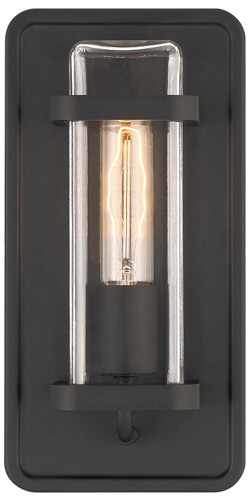Image 3 Pearl Street 6 in. 1-Light Black Modern Outdoor Wall Lantern with Glass more views