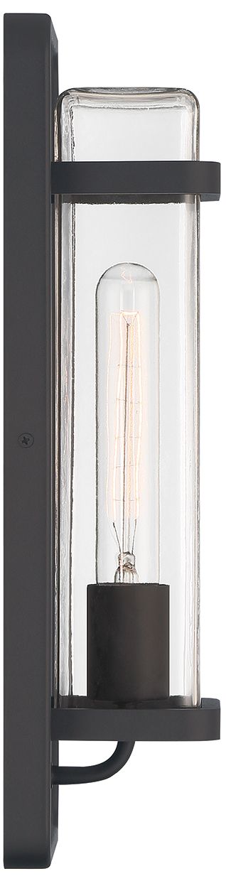 Image 5 Pearl Street 7 in. 1-Light Black Modern Outdoor Wall Lantern with Glass more views