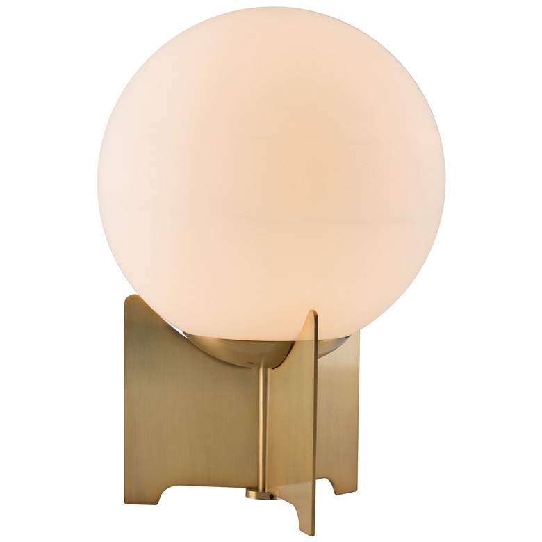 Image 1 Pearl Table Lamp White & Brass