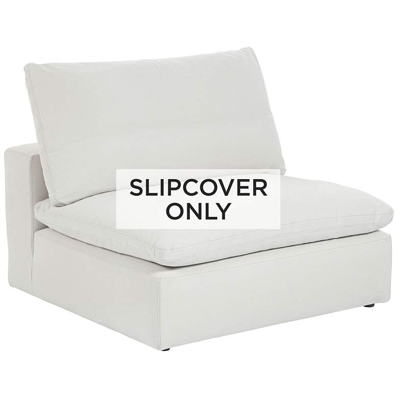 Image 2 Pearl White Slipcover for Skye Peyton Collection Armless Sectional Chairs more views