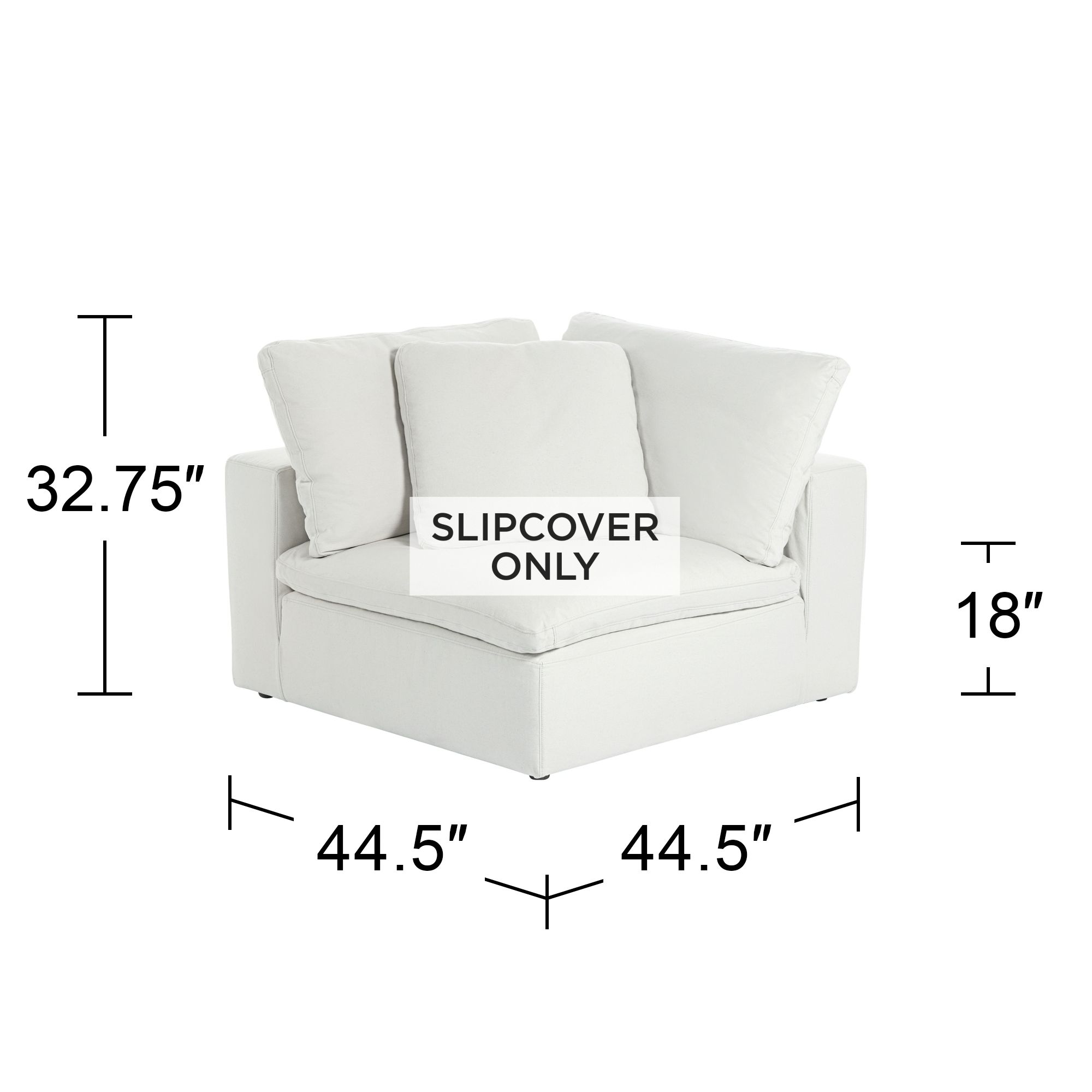 Image 5 Pearl White Slipcover for Skye Peyton Collection Corner Sectional Chairs more views