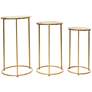 Pearla 15 3/4"W Metallic Gold Metal Accent Tables Set of 3