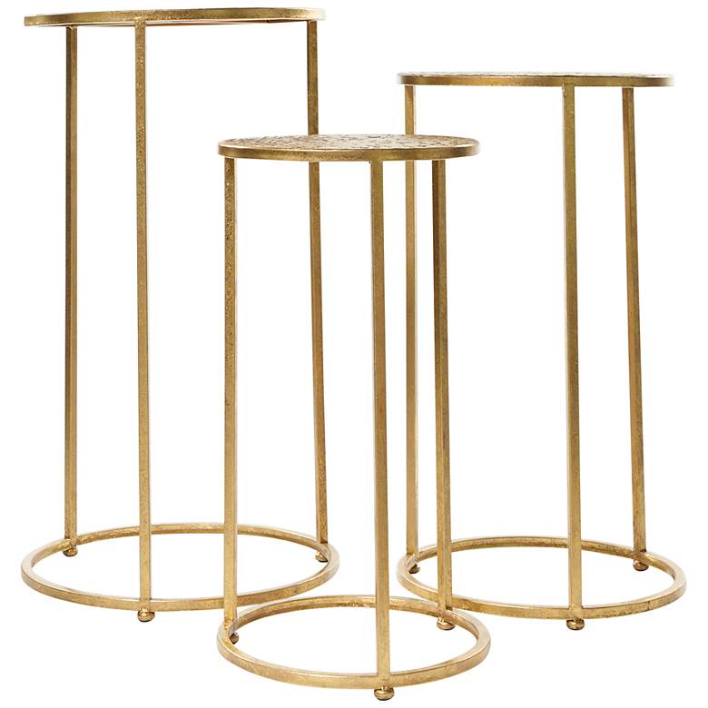 Image 5 Pearla 15 3/4"W Metallic Gold Metal Accent Tables Set of 3 more views