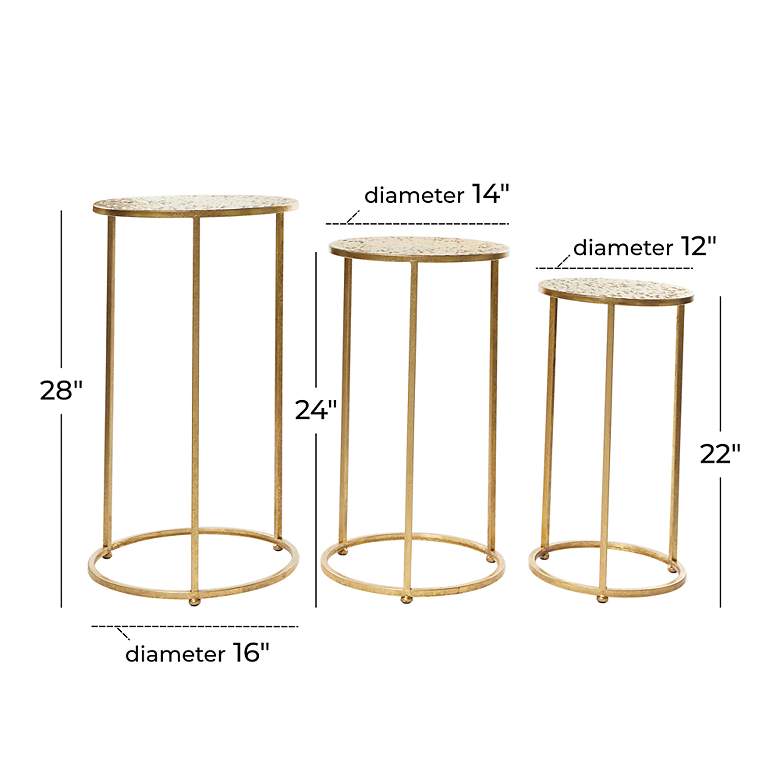 Image 6 Pearla 15 3/4"W Metallic Gold Metal Accent Tables Set of 3 more views