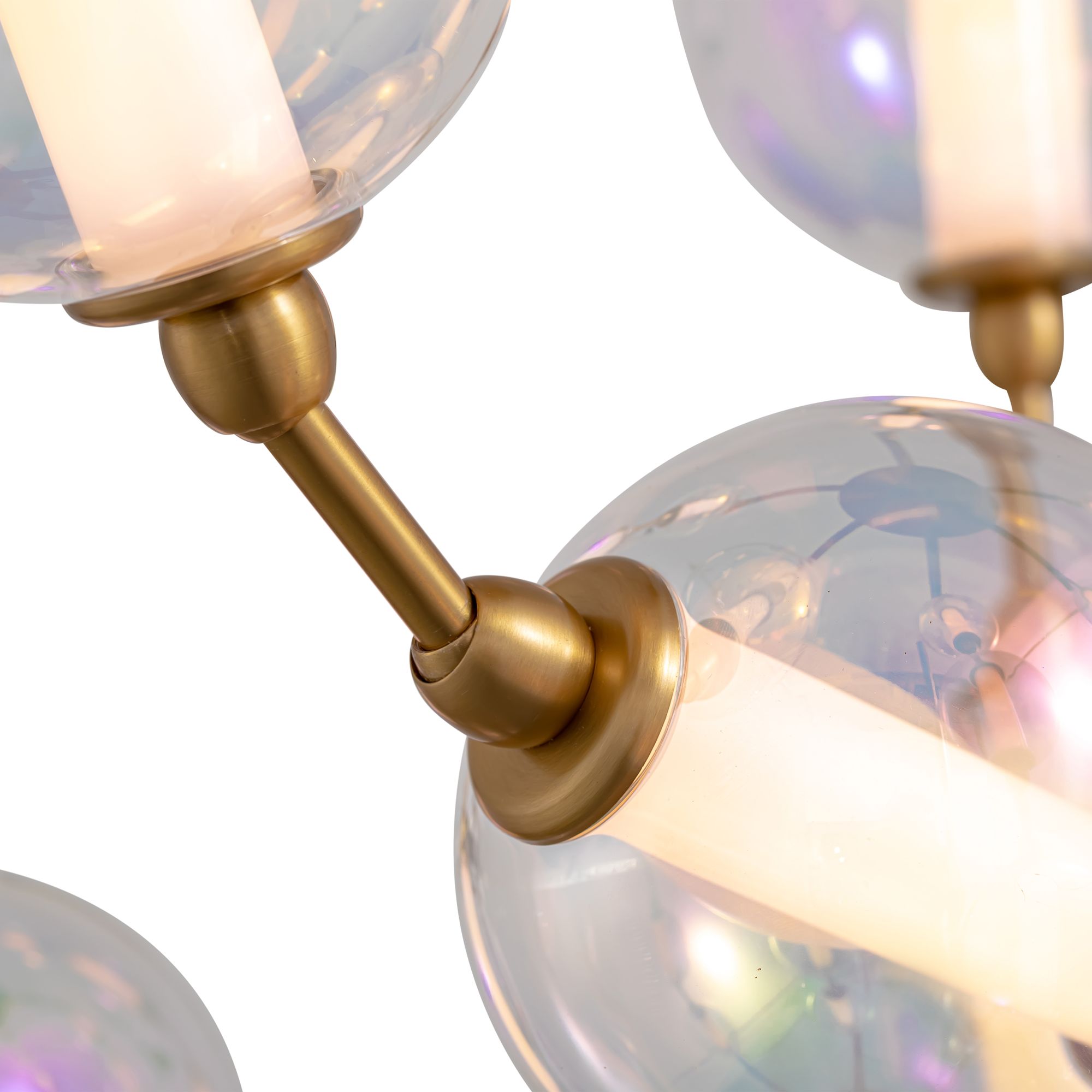 Image 6 Pearla 28" LED Pendant in Brushed Champagne Bronze w Iridescent Glass more views