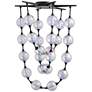 2_Pearla 28" LED Pendant in Matte Black with Iridescent Glass Shade