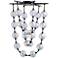 Pearla 28" LED Pendant in Matte Black with Iridescent Glass Shade