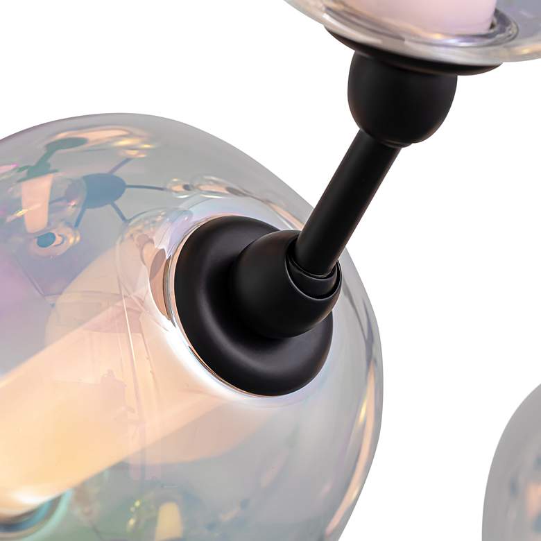 Image 4 Pearla 34" LED Pendant in Matte Black with Iridescent Glass Shade more views