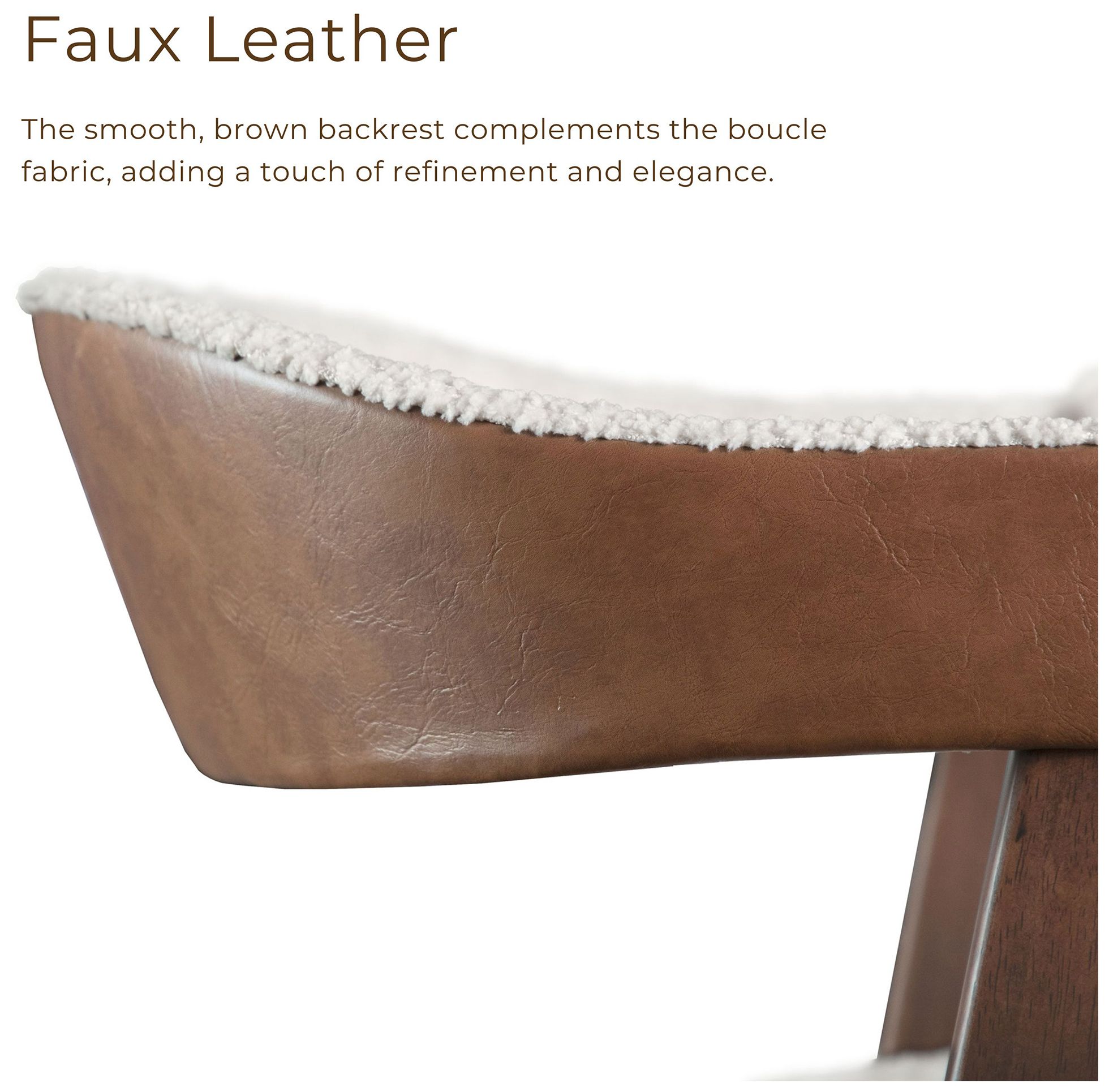 Pearlcrest Walnut Boucle Fabric Dining Chair Set of 2