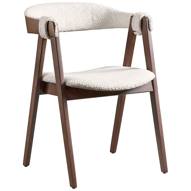 Image 3 Pearlcrest Walnut Boucle Fabric Dining Chair Set of 2 more views