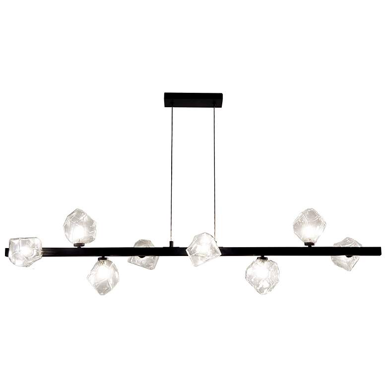 Image 2 Pearlene 54" Wide Matte Black 8-Light Linear Pendant