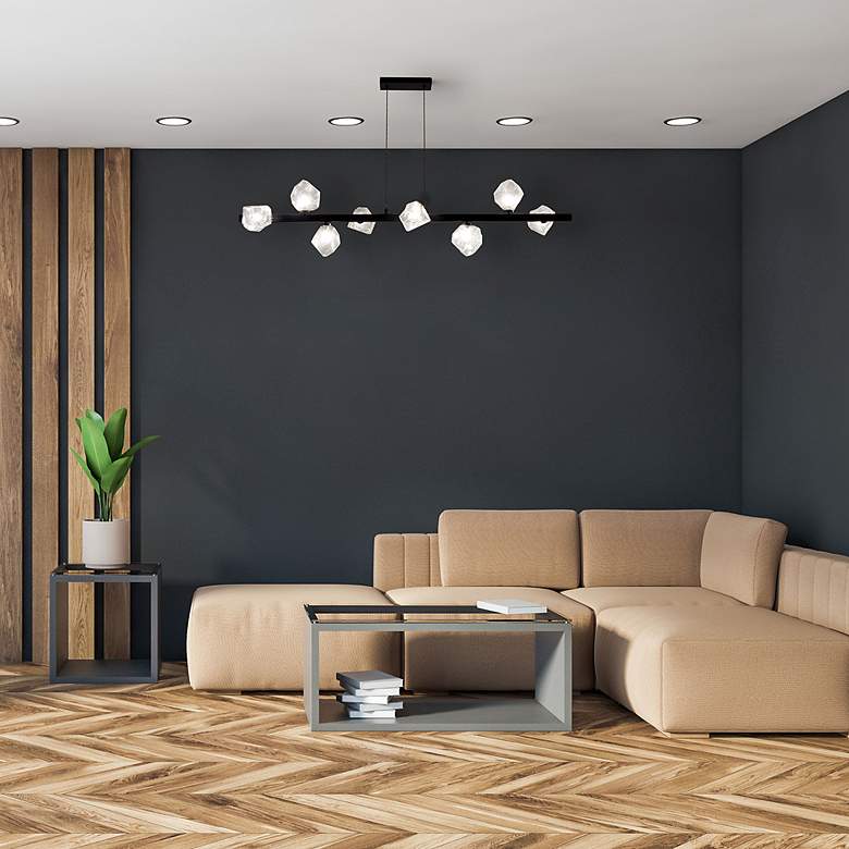 Image 4 Pearlene 54" Wide Matte Black 8-Light Linear Pendant more views