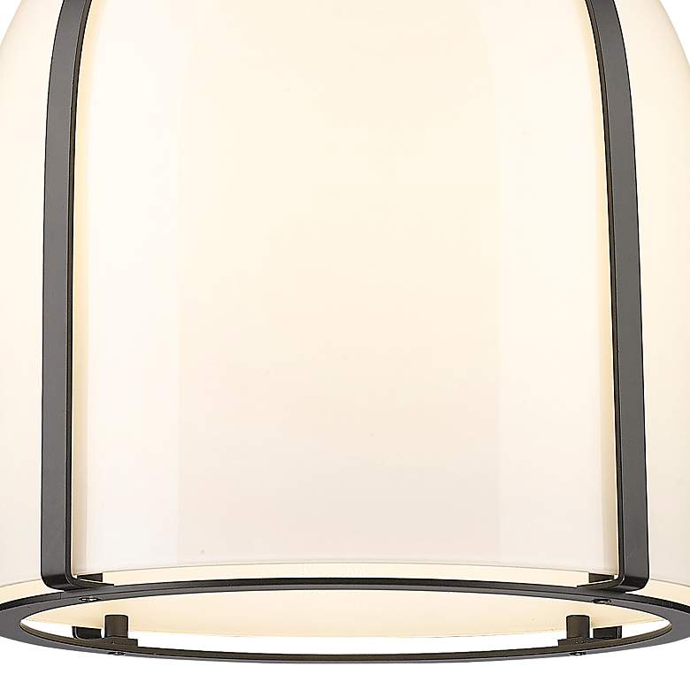 Image 2 Pearson 12 1/4" Wide Black with Opal Glass Pendant Light more views