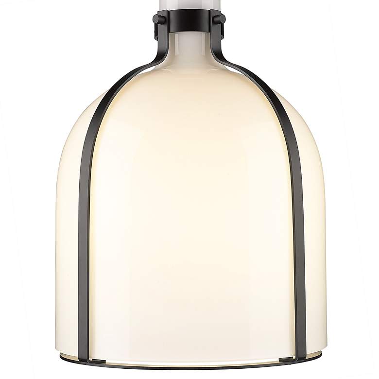 Image 3 Pearson 12 1/4" Wide Black with Opal Glass Pendant Light more views