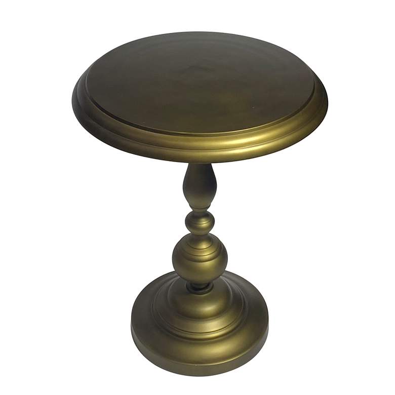 Image 3 Pearson 18 1/2" Wide Antique Brass Round Accent Table more views