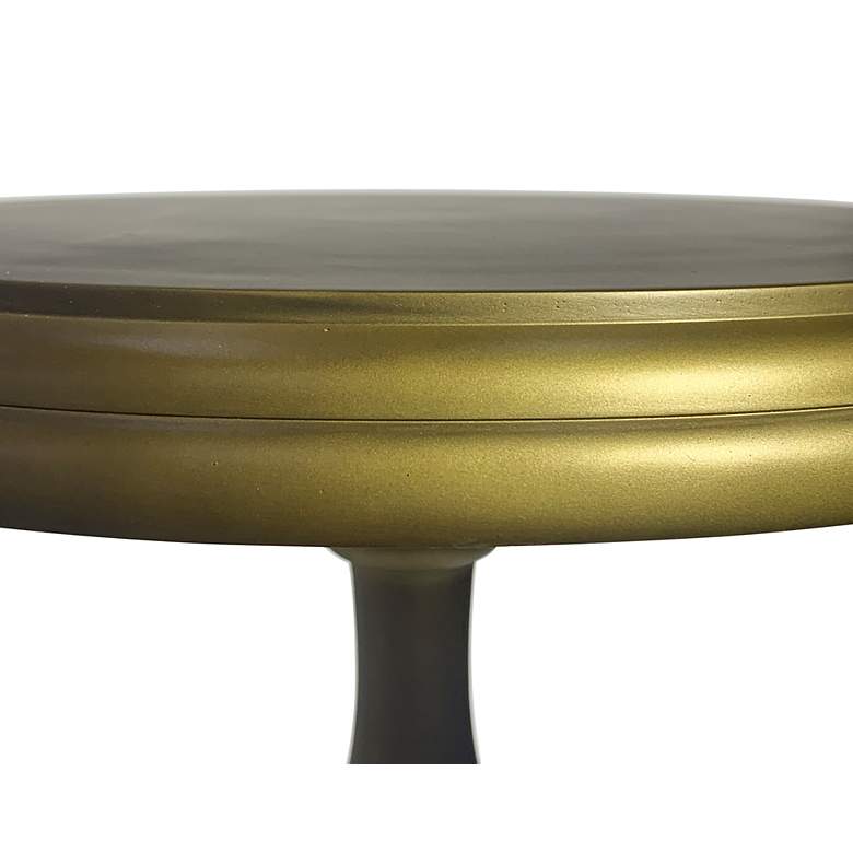 Image 4 Pearson 18 1/2" Wide Antique Brass Round Accent Table more views
