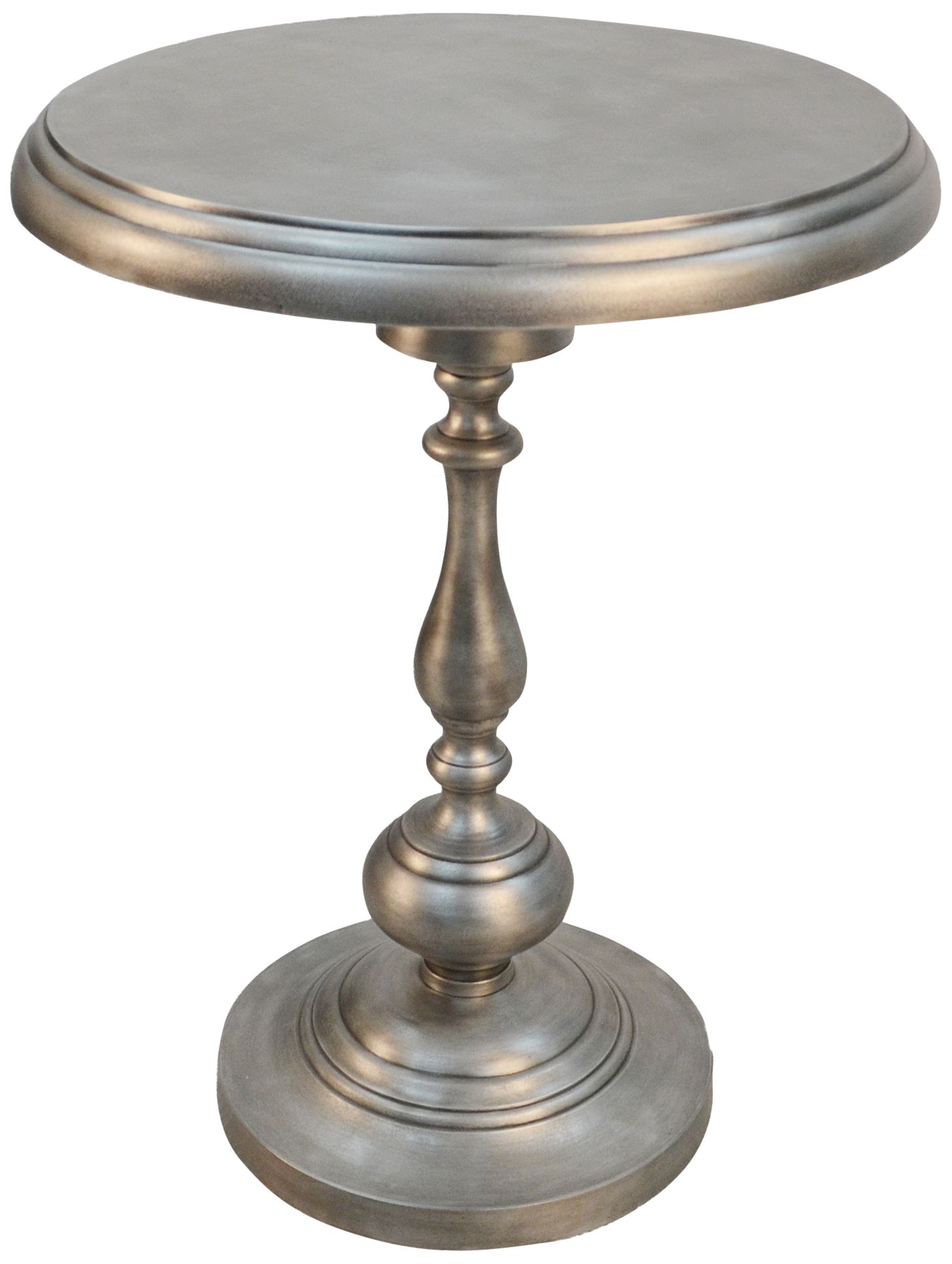Image 2 Pearson 18 1/2" Wide Antique Nickel Round Accent Table