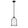 7_Pearson 9 3/4" Wide Matte Black and Opal Glass Mini Pendant more views