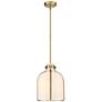 3_Pearson 9 3/4" Wide Rubbed Brass Mini Pendant w/ Opal Glass more views