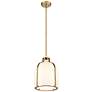 4_Pearson 9 3/4" Wide Rubbed Brass Mini Pendant w/ Opal Glass more views