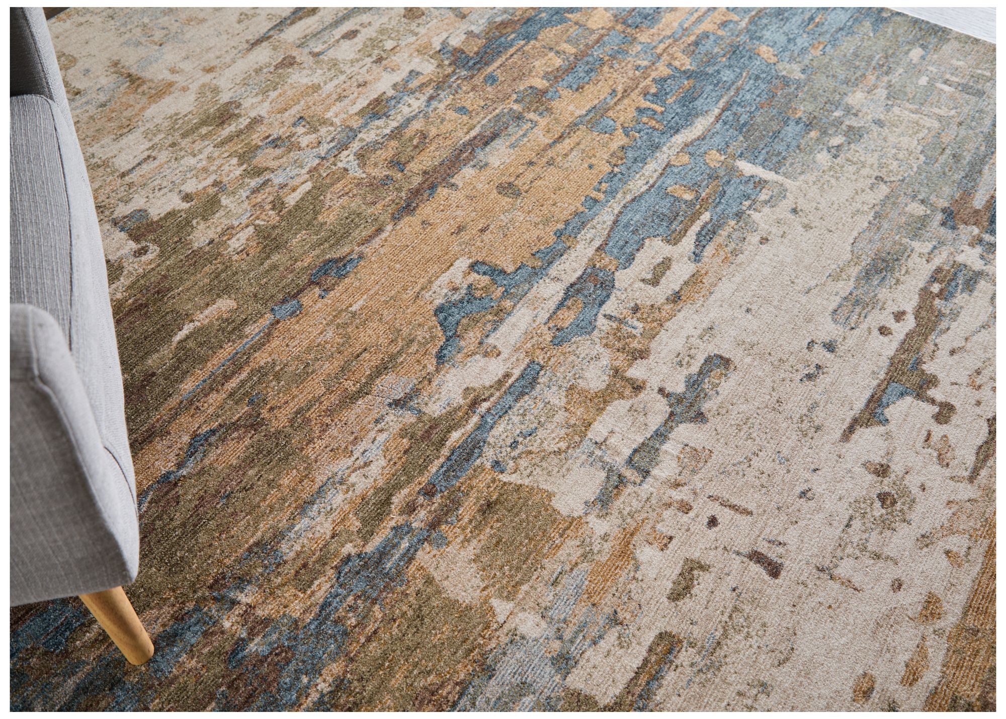 Image 2 Pearson Abstract Indoor Blue Area Rug 39SCF 2'-6" x 7'-3" more views