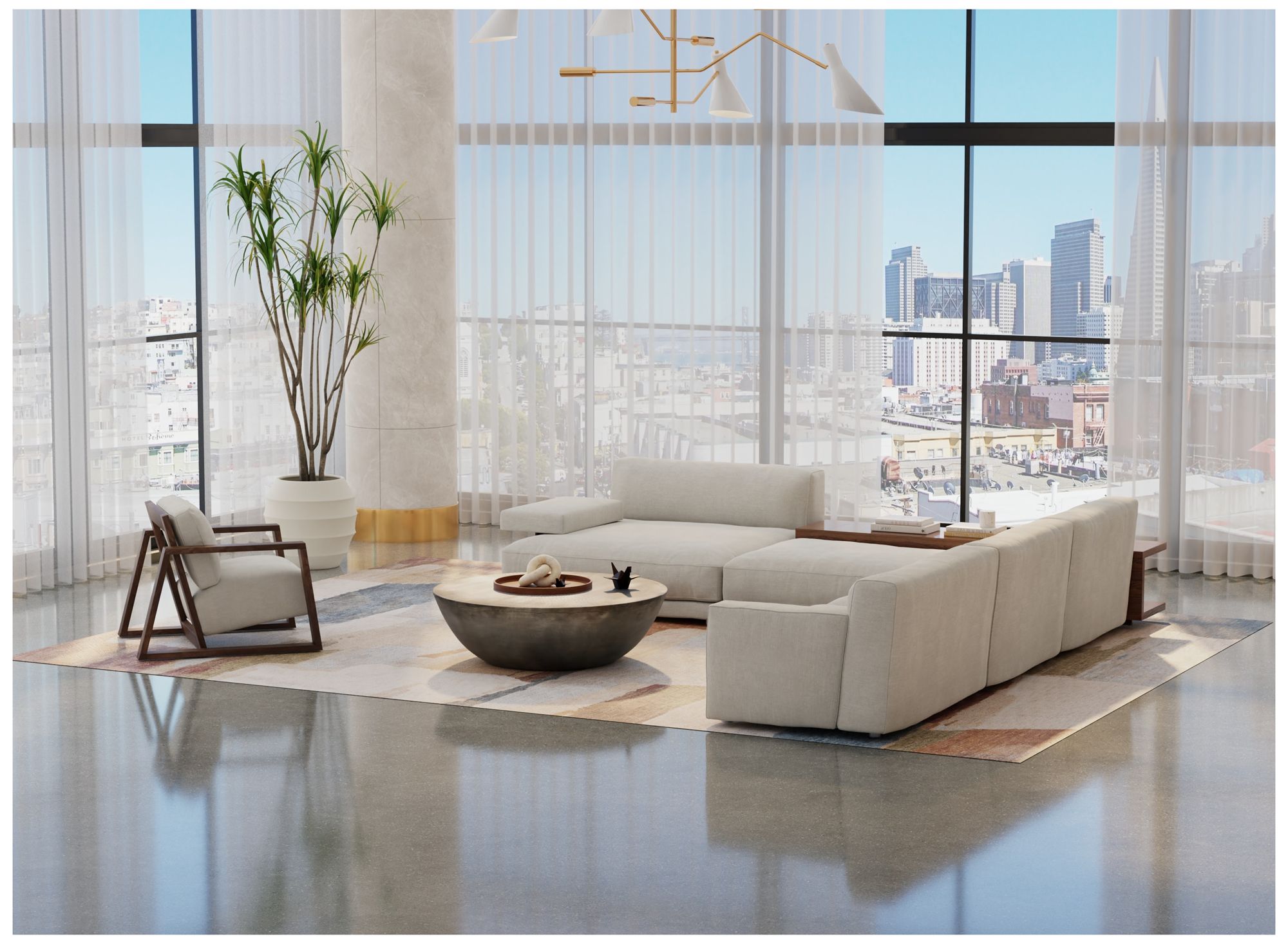 Image 3 Pearson Abstract Indoor Blue Area Rug 39SDF 5' x 7'-6" more views