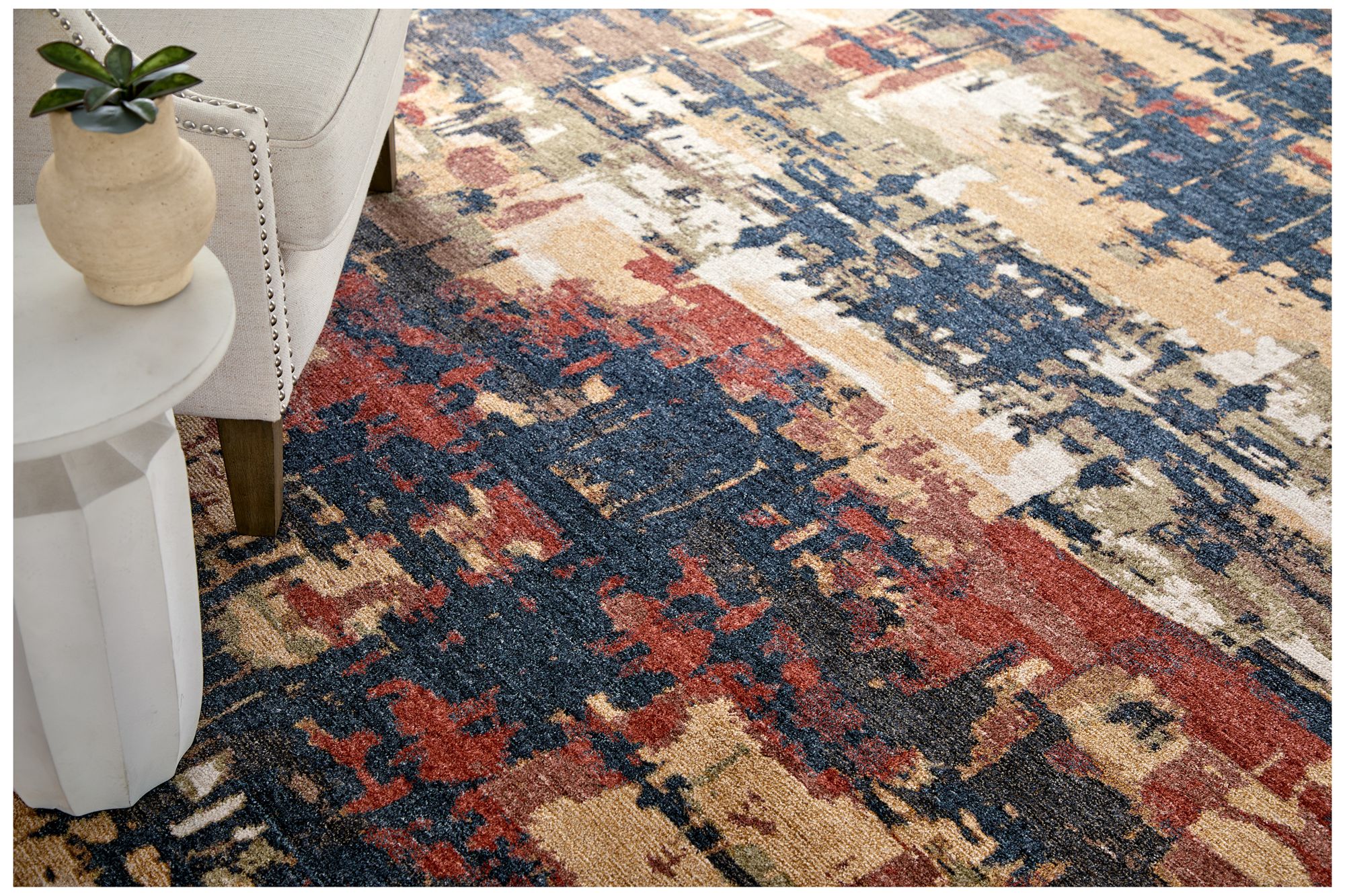Image 2 Pearson Abstract Indoor Blue Area Rug 39SQF 2'-6" x 7'-3" more views