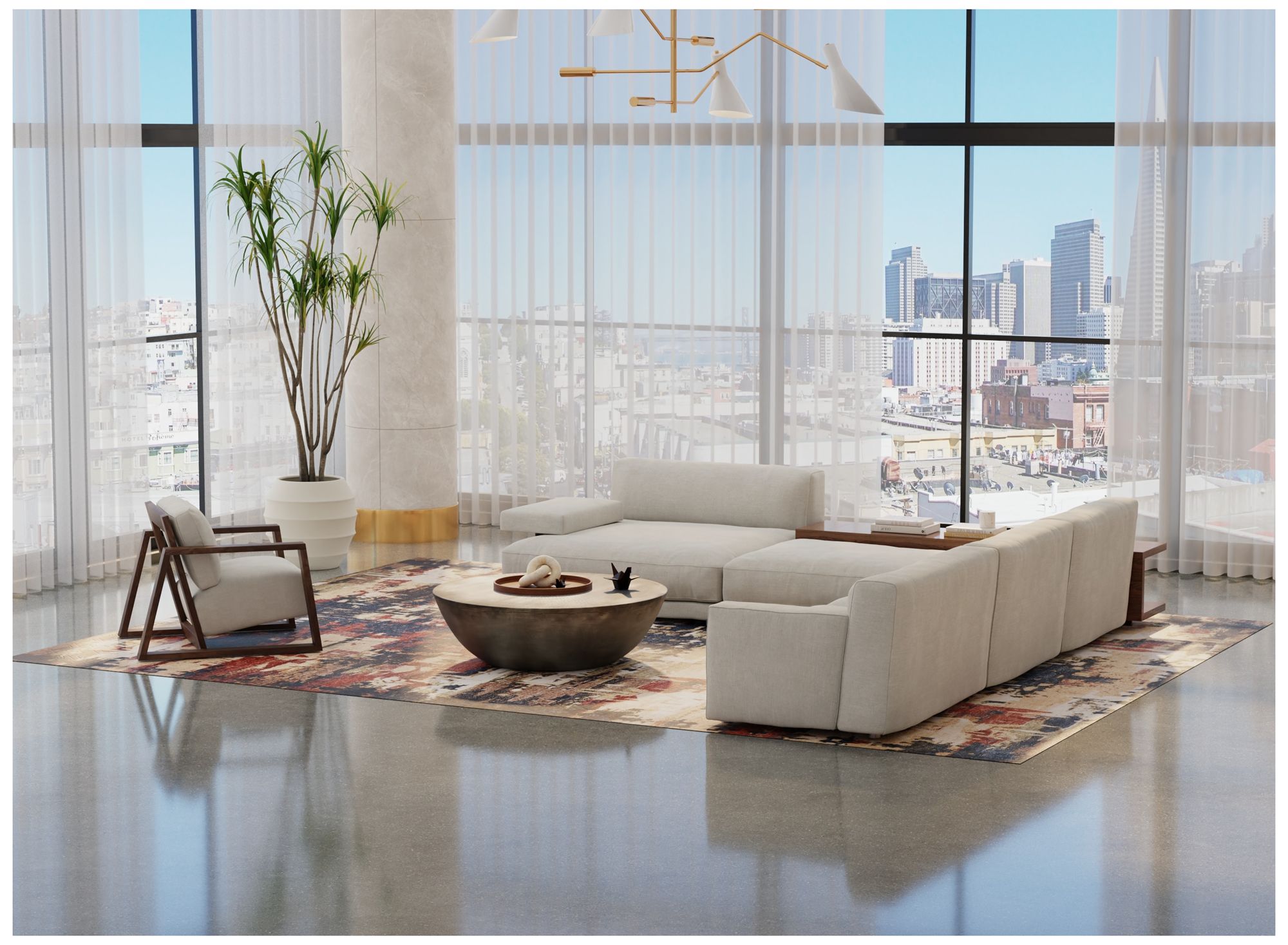Image 3 Pearson Abstract Indoor Blue Area Rug 39SQF 5' x 7'-6" more views