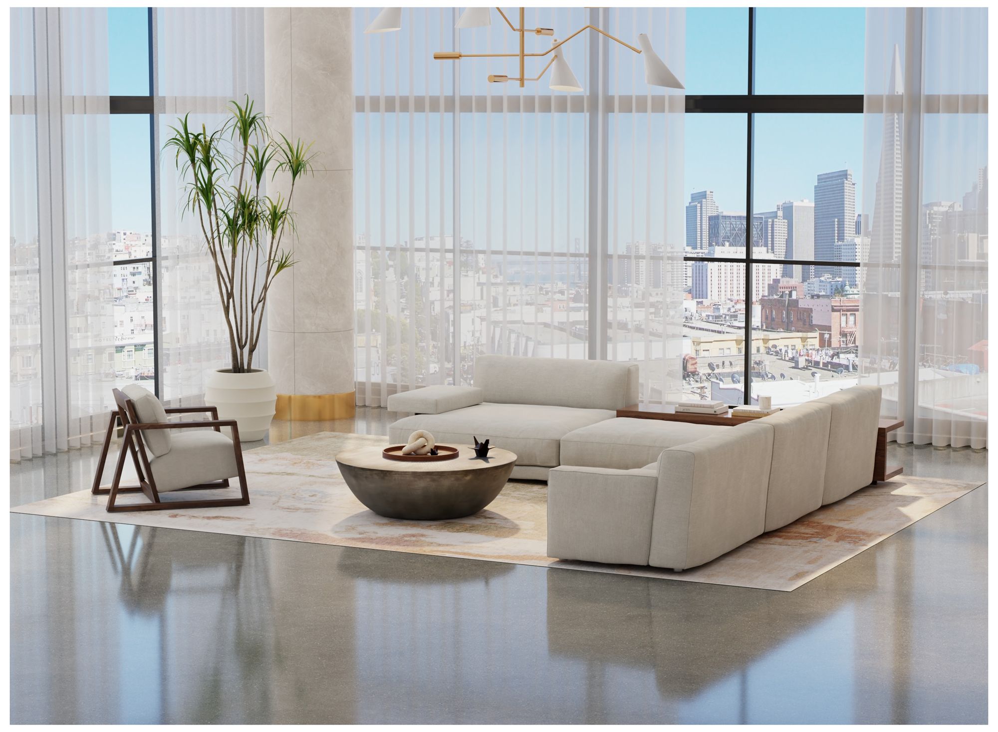 Image 3 Pearson Abstract Indoor Ivory Area Rug 39SRF 2' x 3' more views