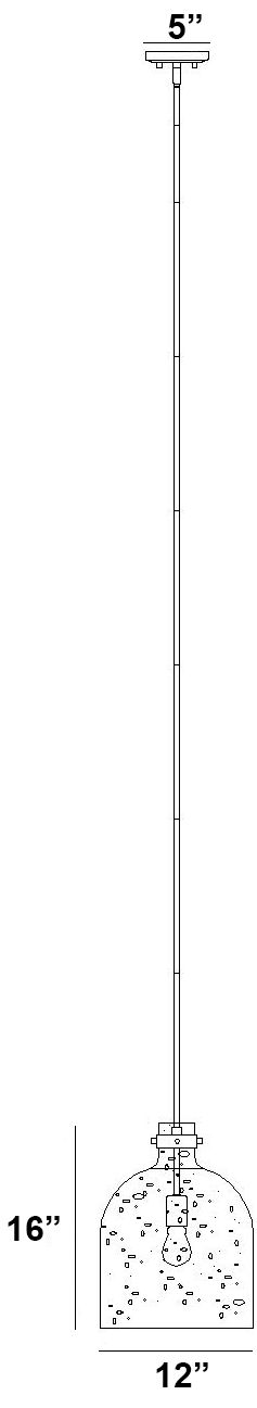 Pearson by Z-Lite Rubbed Brass 12 inch 1 Light Pendant