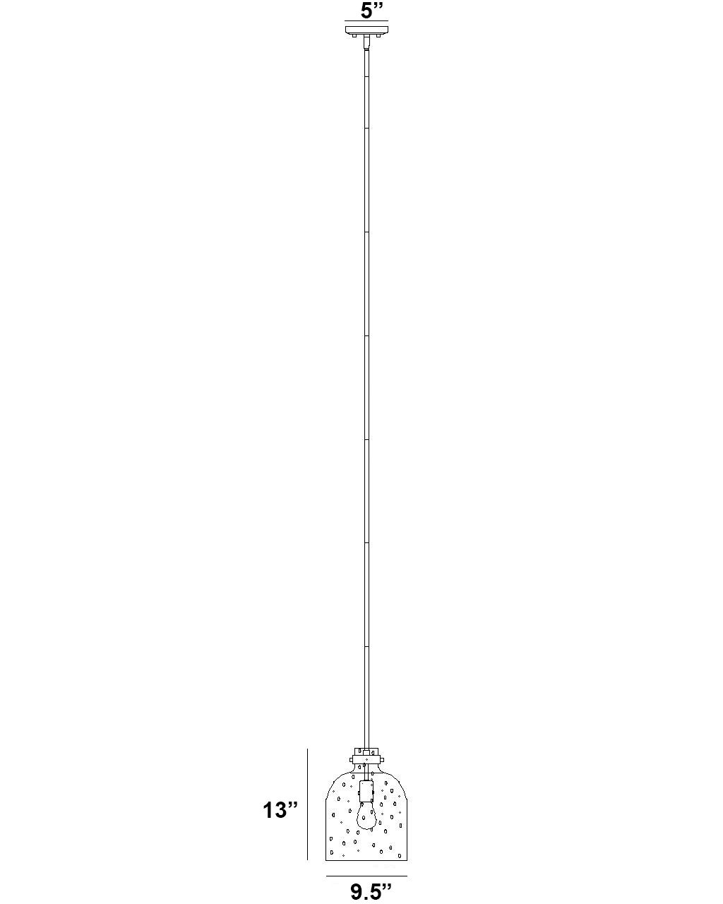 Pearson by Z-Lite Rubbed Brass 9.5 inch 1 Light Pendant