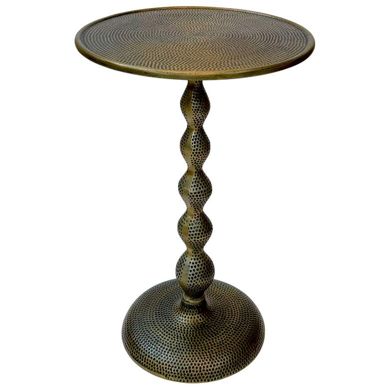 Image 1 Pearson Hammered Dimple Metal Side Table - Antique Brass