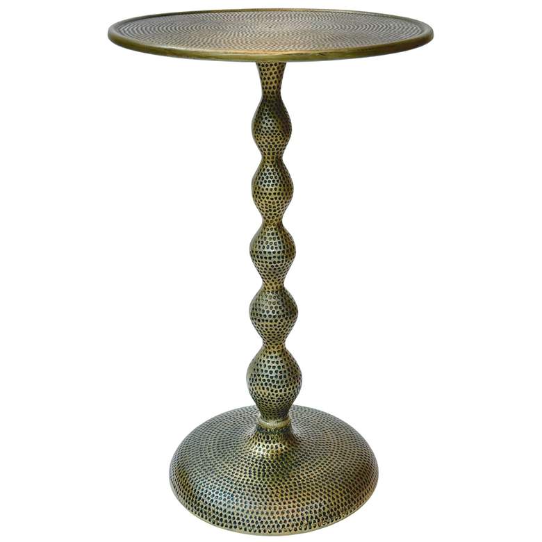 Image 2 Pearson Hammered Dimple Metal Side Table - Antique Brass more views