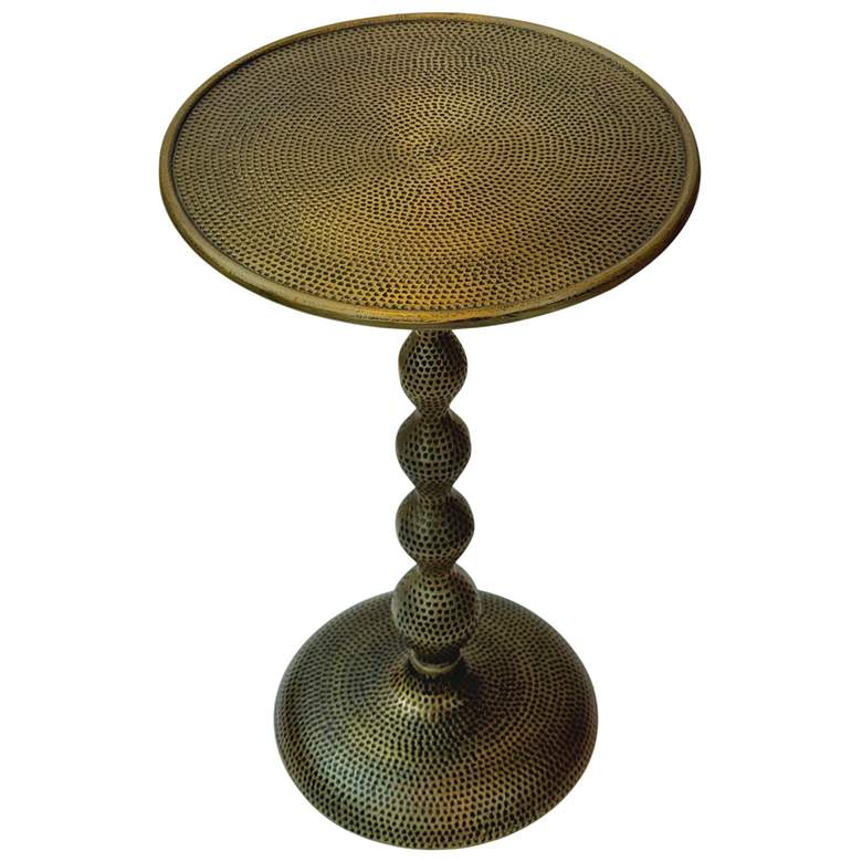 Image 3 Pearson Hammered Dimple Metal Side Table - Antique Brass more views