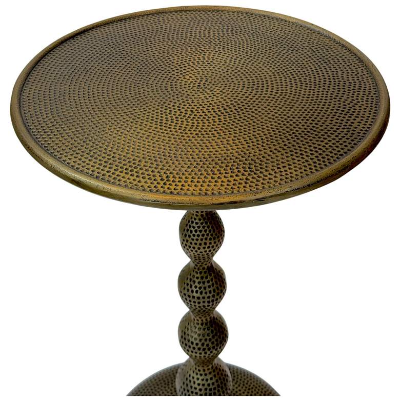 Image 4 Pearson Hammered Dimple Metal Side Table - Antique Brass more views