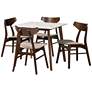 1_Pearson Walnut and Beige 5-Piece Dining Table and Chair Set