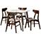 Pearson Walnut and Beige 5-Piece Dining Table and Chair Set