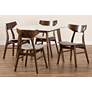 7_Pearson Walnut and Beige 5-Piece Dining Table and Chair Set more views