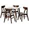 Pearson Walnut and Gray 5-Piece Dining Table and Chair Set