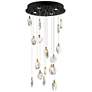 1_Pebble 21 3/4" Wide Black and Gold LED Multi-Light Pendant