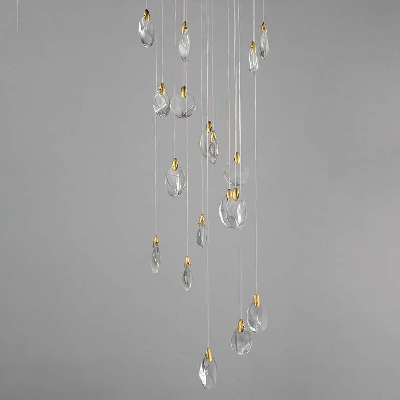 Image 2 Pebble 21 3/4" Wide Black and Gold LED Multi-Light Pendant more views