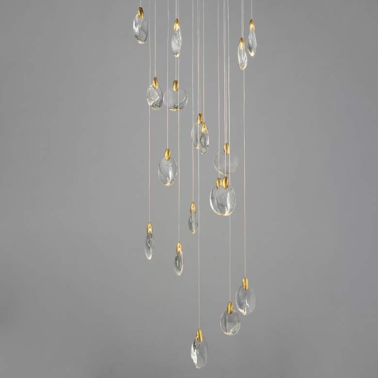 Image 3 Pebble 21 3/4" Wide Black and Gold LED Multi-Light Pendant more views