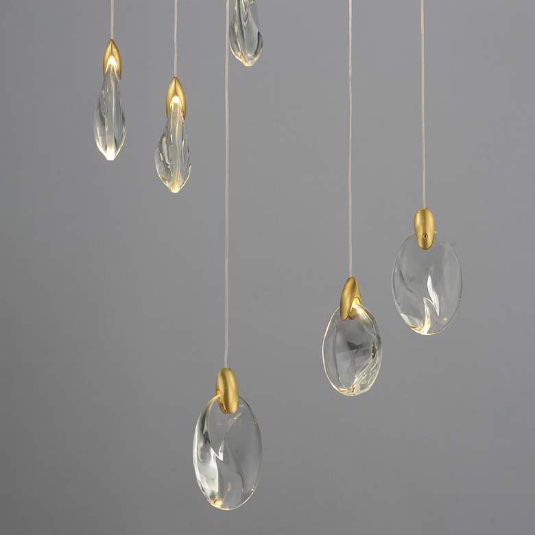 Image 4 Pebble 21 3/4" Wide Black and Gold LED Multi-Light Pendant more views