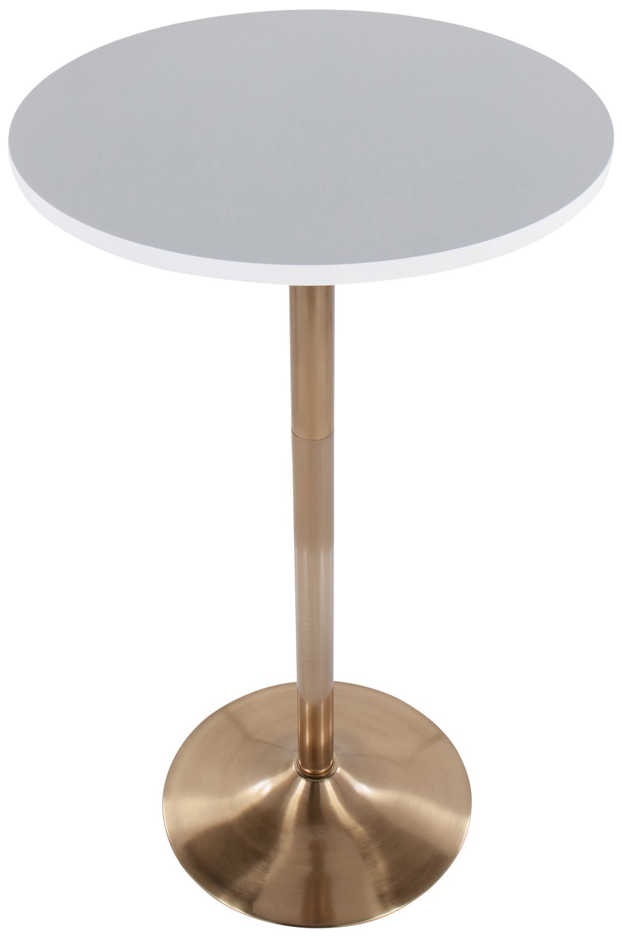Image 2 Pebble 27" Wide Gold and White Adjustable Round Bar Table more views