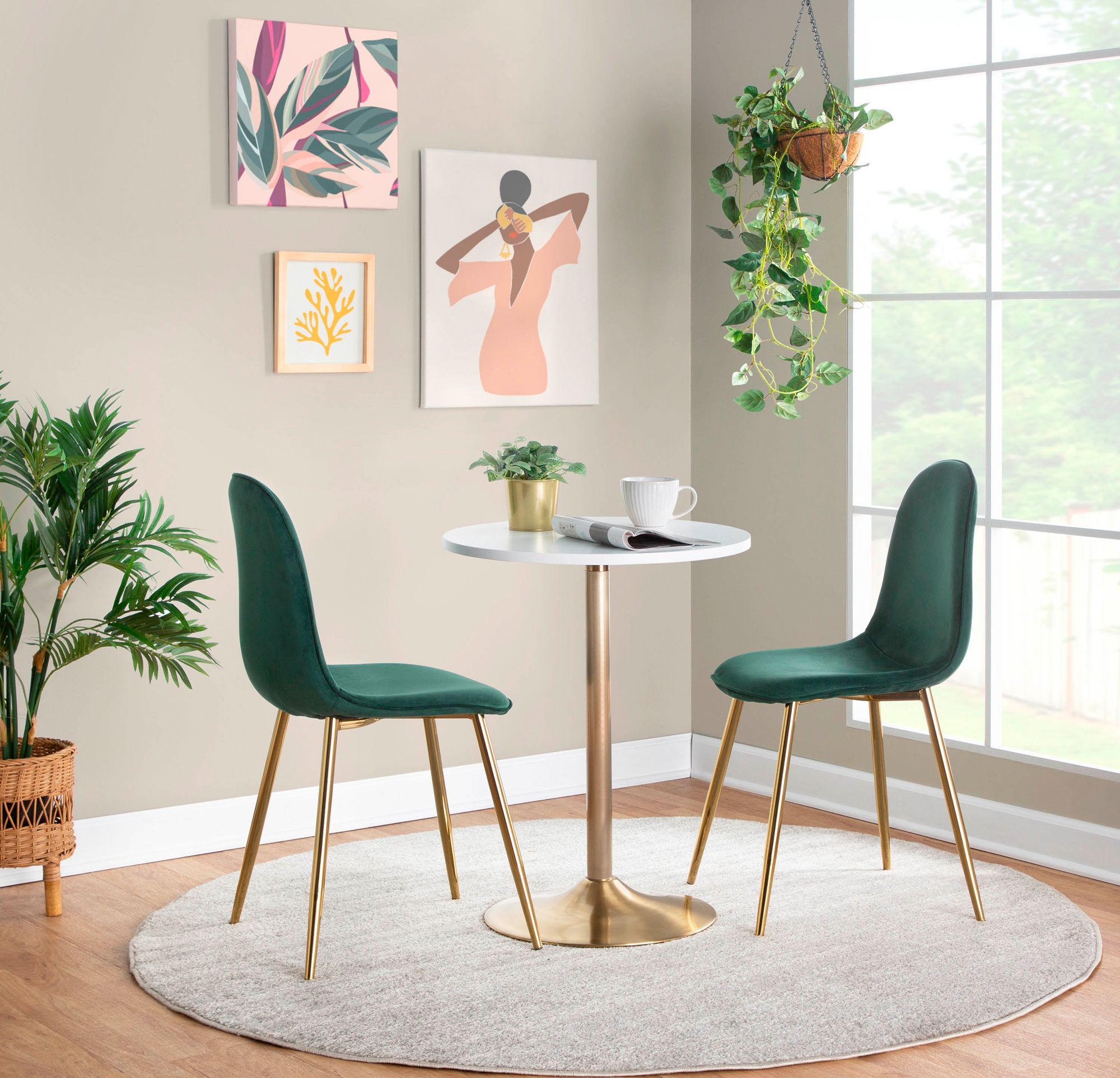 Image 4 Pebble 27" Wide Gold and White Adjustable Round Bar Table more views